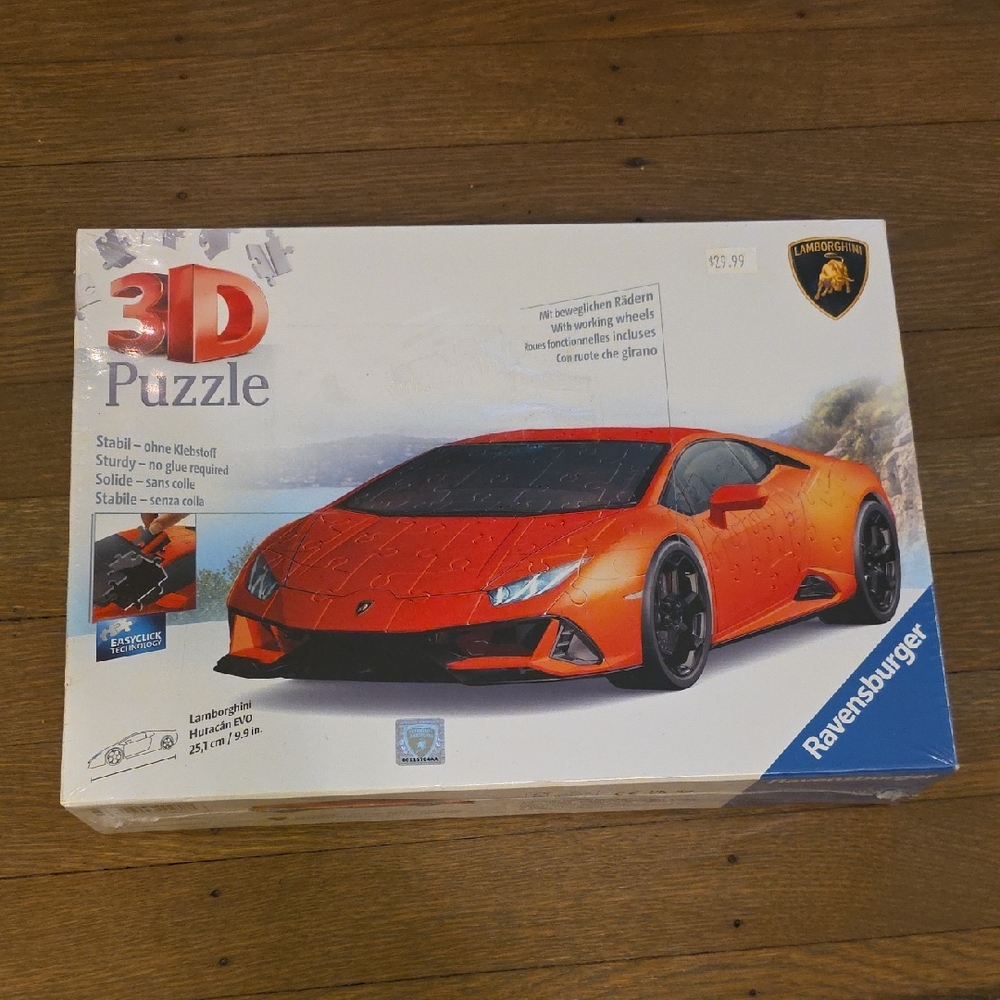 Ravensburger :Lamborghini 3D Puzzle-Bold Red Sports Car -NEW